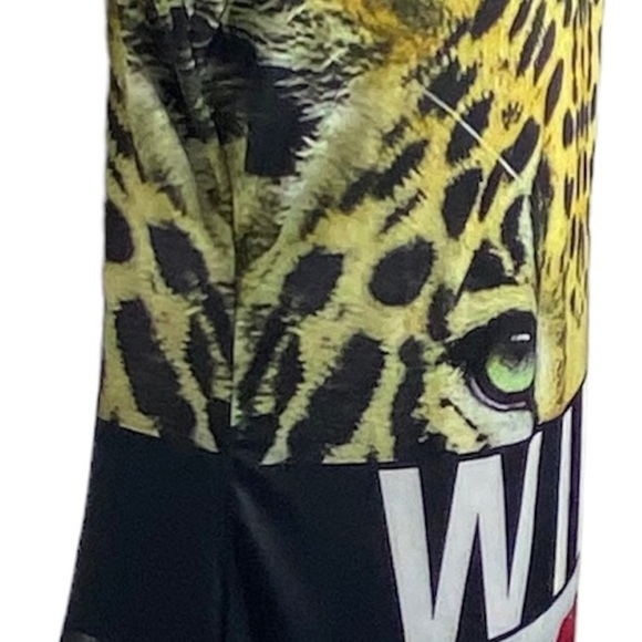 Blush Women's Cheetah Leopard WILD Dress 1X Yellow Black Red White Sleeveless - Picture 4 of 8